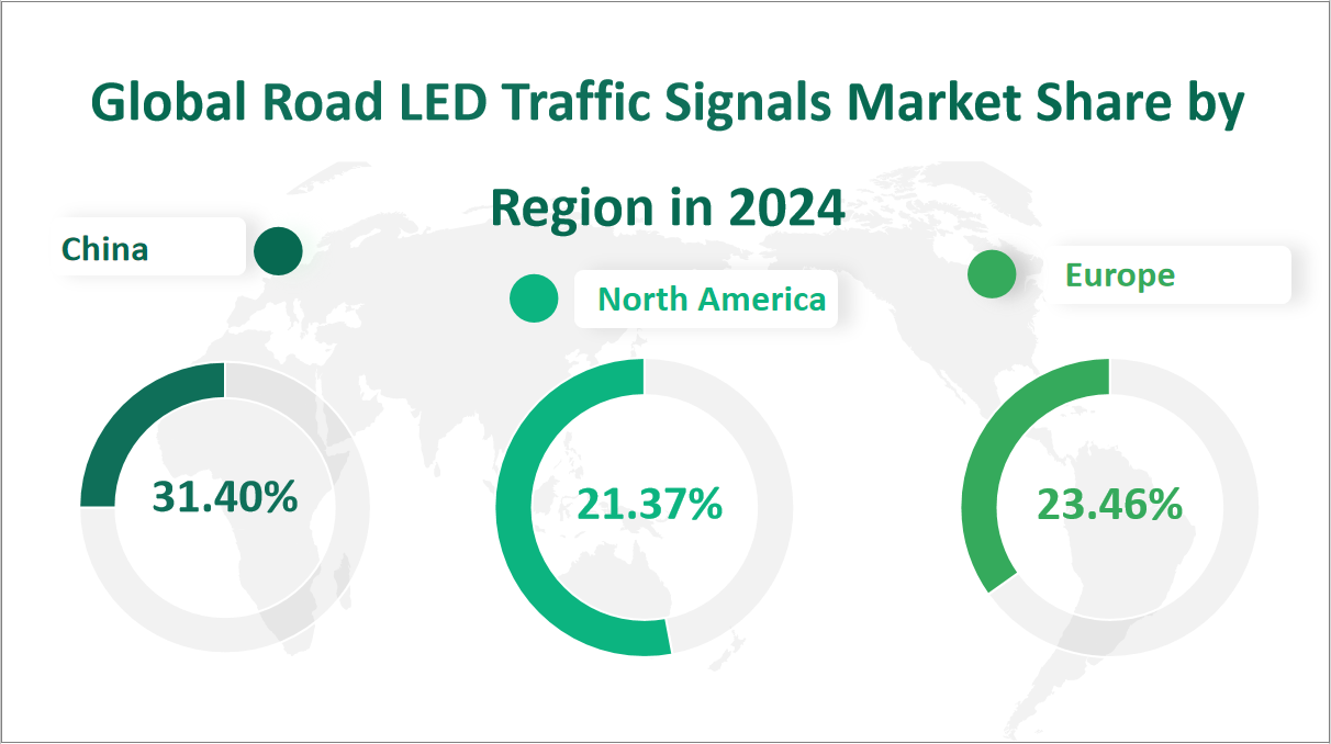 Global Road LED Traffic Signals Market Share by Region in 2024 